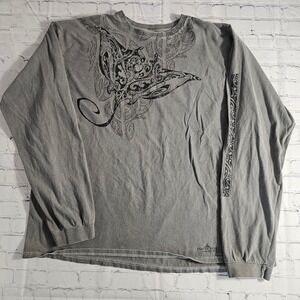 Crazy‎ Shirts Long Sleeve T-Shirt Graphic Print Gray XXL Mens Hawaii Original